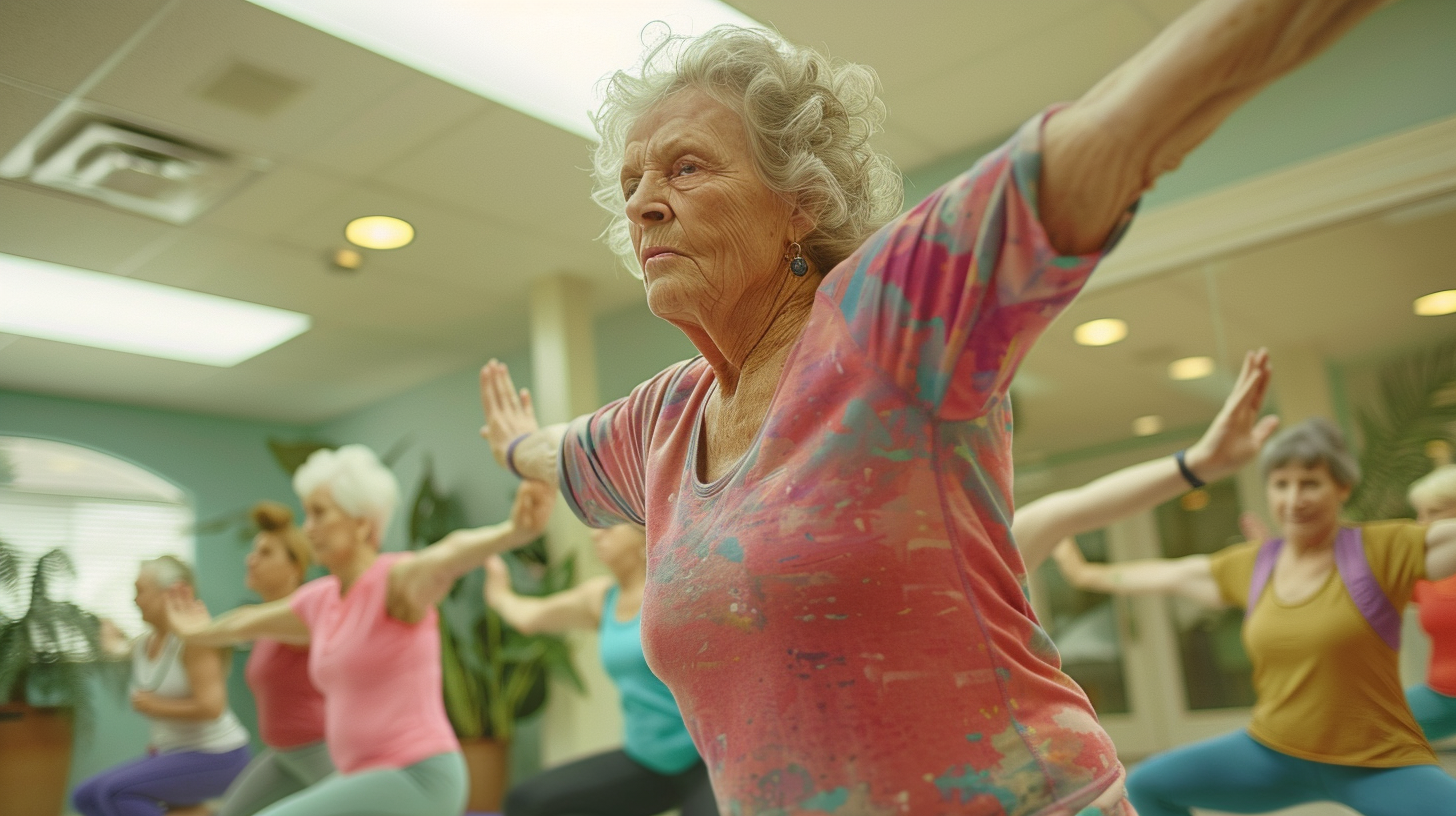 senior-yoga-03 Senior yoga class in session.