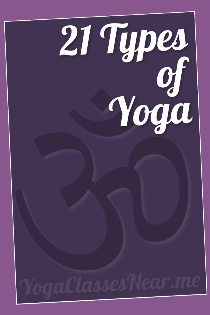 image of banner with the title 21 types of yoga