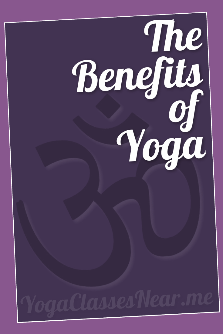 Banner reading "the benefits of yoga"
